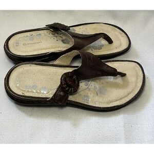 Rockport Brown Leather Flip Flops Women's‎ 6.5m (V73094)